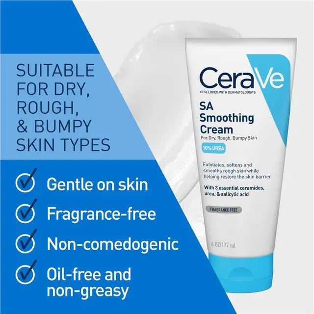 CeraVe SA Smoothing Cream For Dry, Rough, Bumpy Skin