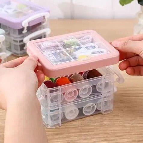 Multifunction Household Sewing Kit Box Fabric Craft Needles Thread Scissor Set