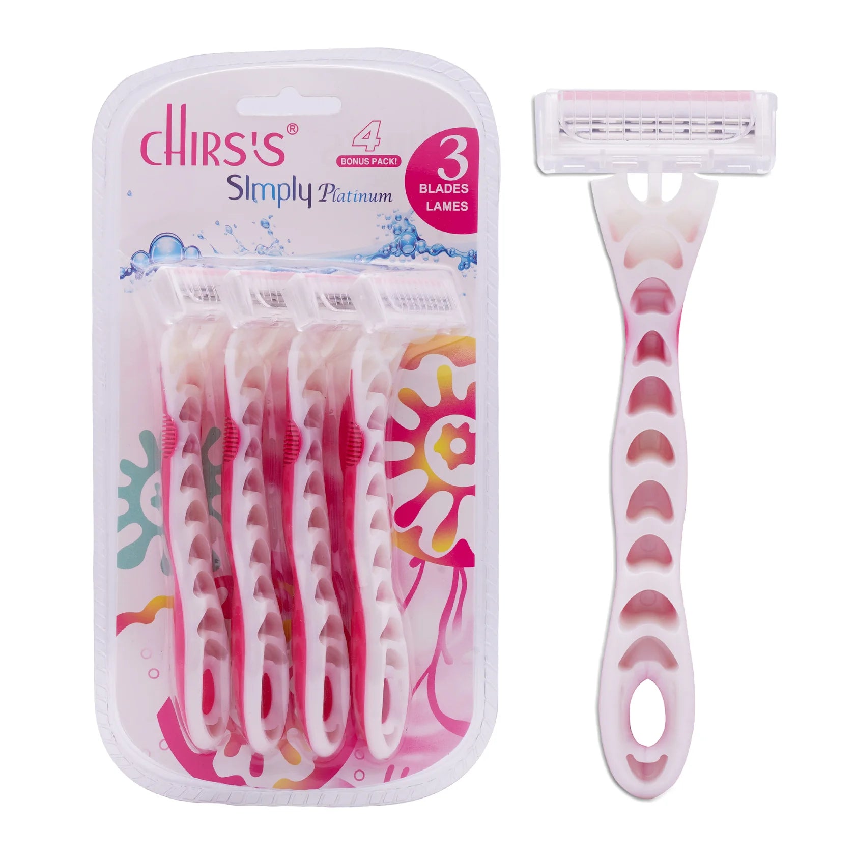 Chirss Simply Platinum Razor -4 Bonus Pack