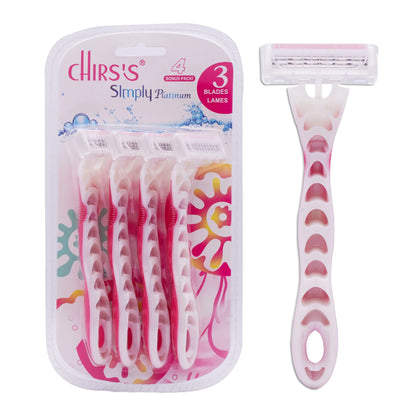 Chirss Simply Platinum Razor -4 Bonus Pack