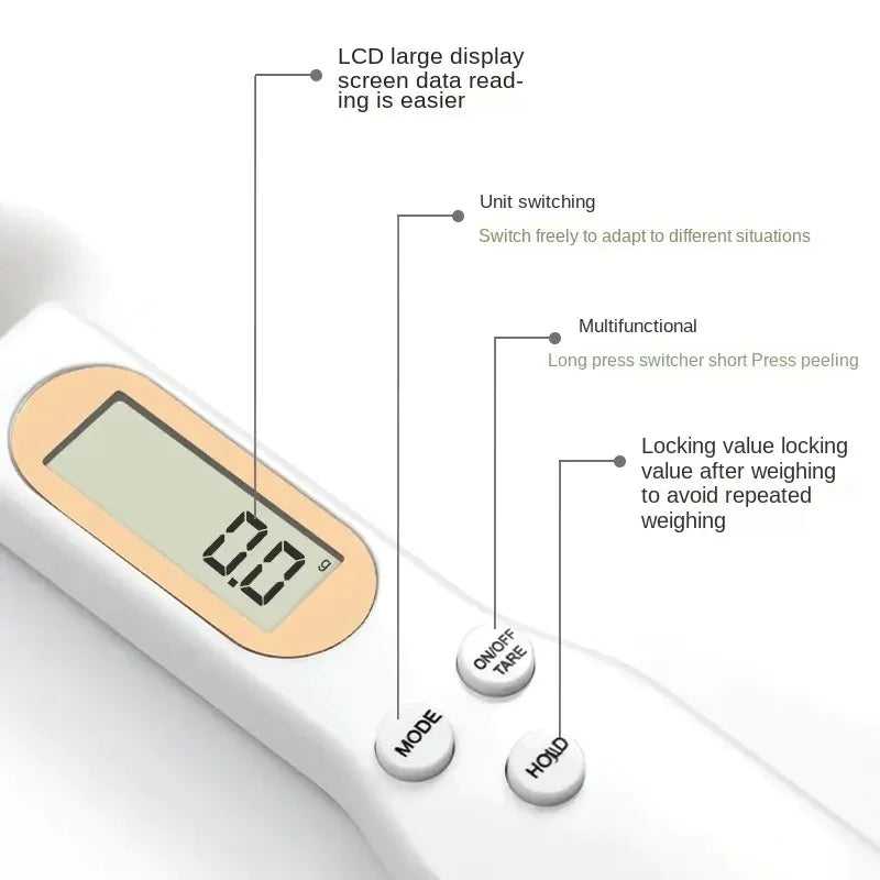 Portable Electric Digital Measuring Kitchen Scale Spoon