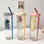 Acrylic Infusing Bottle 700ML Portable Plastic Water Bottle With Straw