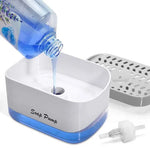 Manual Press 2 In 1 Caddy Liquid Soap Pump Dispenser With Sponge Holder