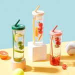 Acrylic Infusing Bottle 700ML Portable Plastic Water Bottle With Straw