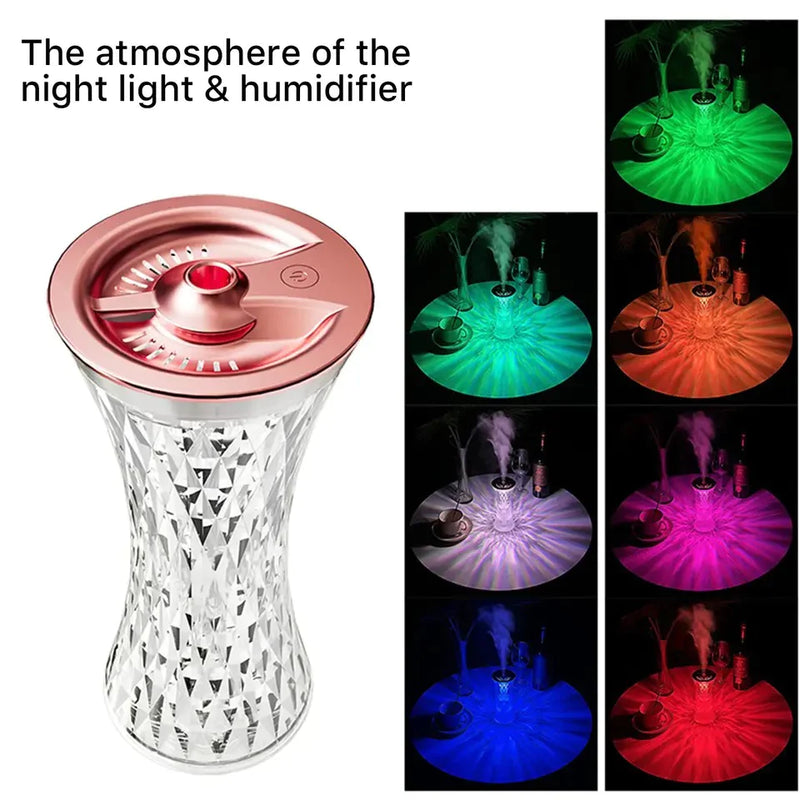 Crystal Lamp Air Humidifier USB Air Purifier With Led Night Light