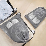 Grey Non-Woven Fabric Dustproof Shoe Storage Bag Pack Of 3