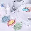 Leaf Shaped Soap Holder With Draining Tray Soap Box With Dish Storage Plate