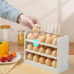 New Rotating 30 Grids 3 Tier Egg Storage Box Egg Container Organizer