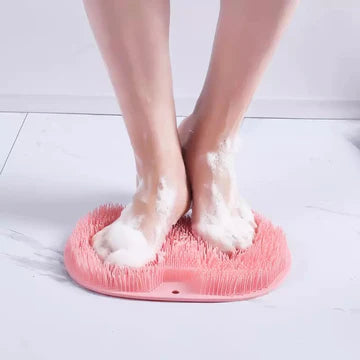 Silicone Bath Mat Shower Cushion Brush Foot Massage Mat Scrub Back Bath Brush Anti-Slip Mat Scrubber