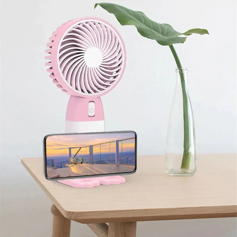 Rechargeable New Mini Portable Fan With Mobile Stand High Quality