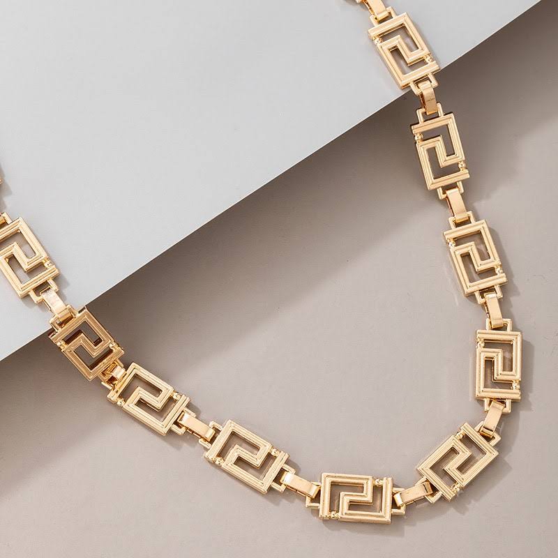 Fashion Jewellery Gold Retro Pattern Necklace