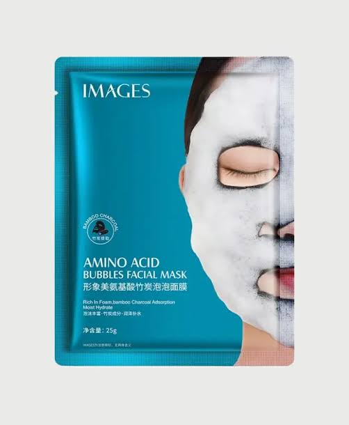 Images Amino Acid Bamboo Charcoal Bubble Sheet Mask 25g