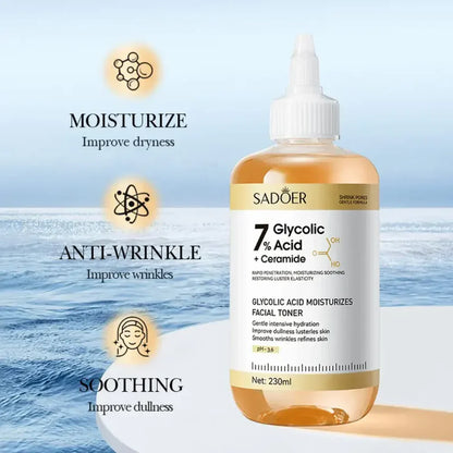 Sadoer 7% Glycolic Acid + ceramide Facial Toner 230ml