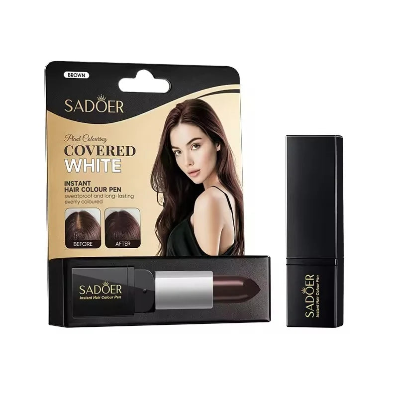 Sadoer Instant Hair Color Pen - Temporary Hair Cover - Brown 3.8g