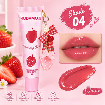 Hudamoji Strawberry Glossy Sweet Lip Gloss Pack of 6