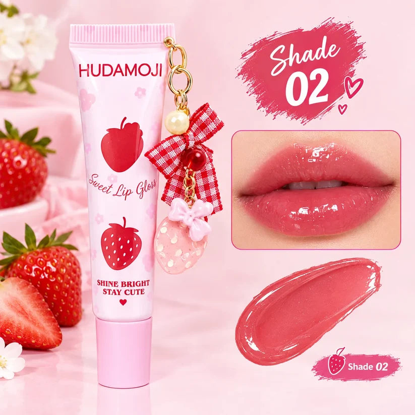 Hudamoji Strawberry Glossy Sweet Lip Gloss Pack of 6