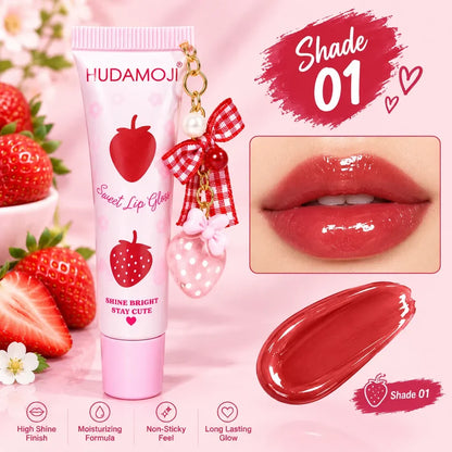 Hudamoji Strawberry Glossy Sweet Lip Gloss Pack of 6