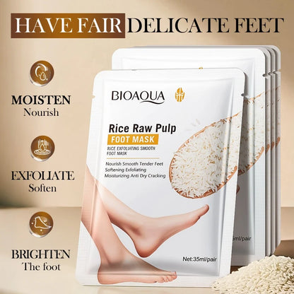 Bioaqua Rice Exfoliating Smooth Foot Mask 35ml