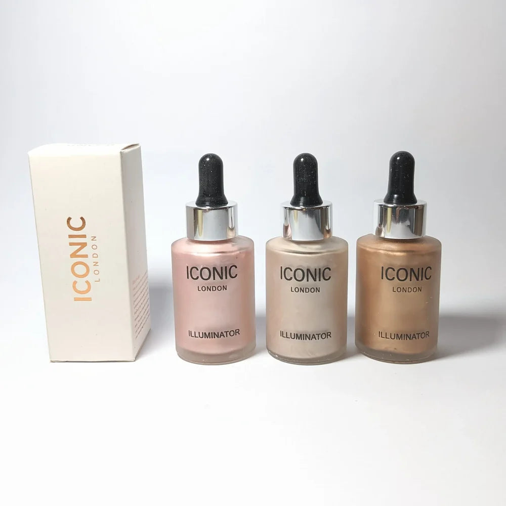 Iconic London Illuminator Ultra Glow Liquid Highlighter  Radiant Skin 3 Pcs Set