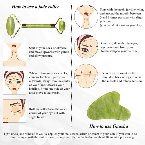 JADE ROLLER & GUA SHA FACIAL TOOL SET