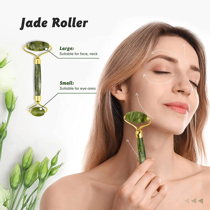 JADE ROLLER & GUA SHA FACIAL TOOL (Gift Box)