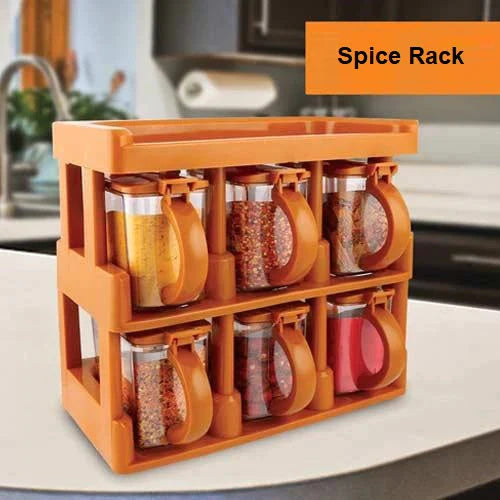 Master Chef Spice Rack With 6 Jar Set