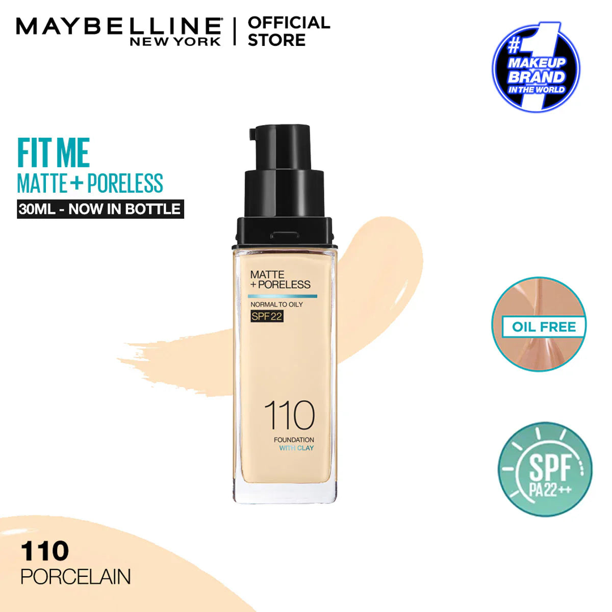 Maybelline Fit Me Matte Poreless Foundation Shade 110