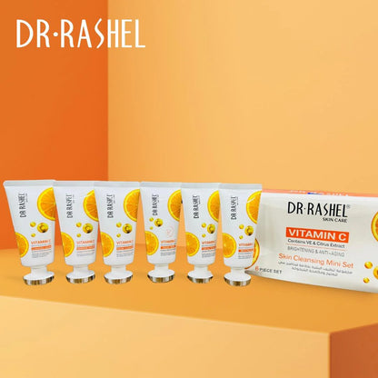 Dr Rashel Vitamin C Brightening & Anti - Aging Skin Cleansing Mini Set Pack of 6