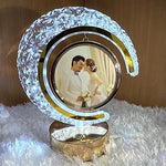 LED Crystal Moon Photo Lamp Half Moon Crystal LED Frame Glass Moon Crystal Led Photo Frame