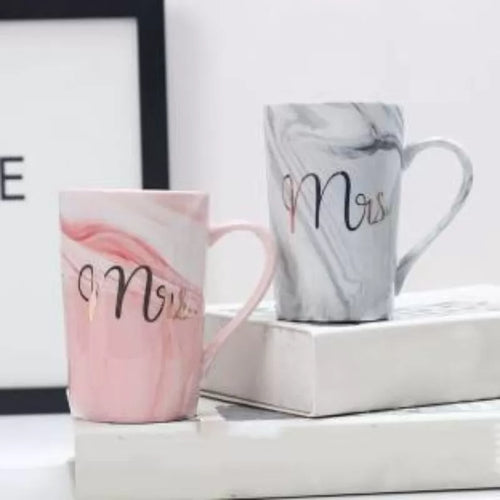 Mr. And Mrs. Couple Mug Gift Set With Lid And Spoon