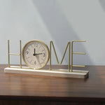 Home Clock Modern Metal Home Clock With Wooden Base Desktop Clock