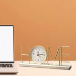 Home Clock Modern Metal Home Clock With Wooden Base Desktop Clock