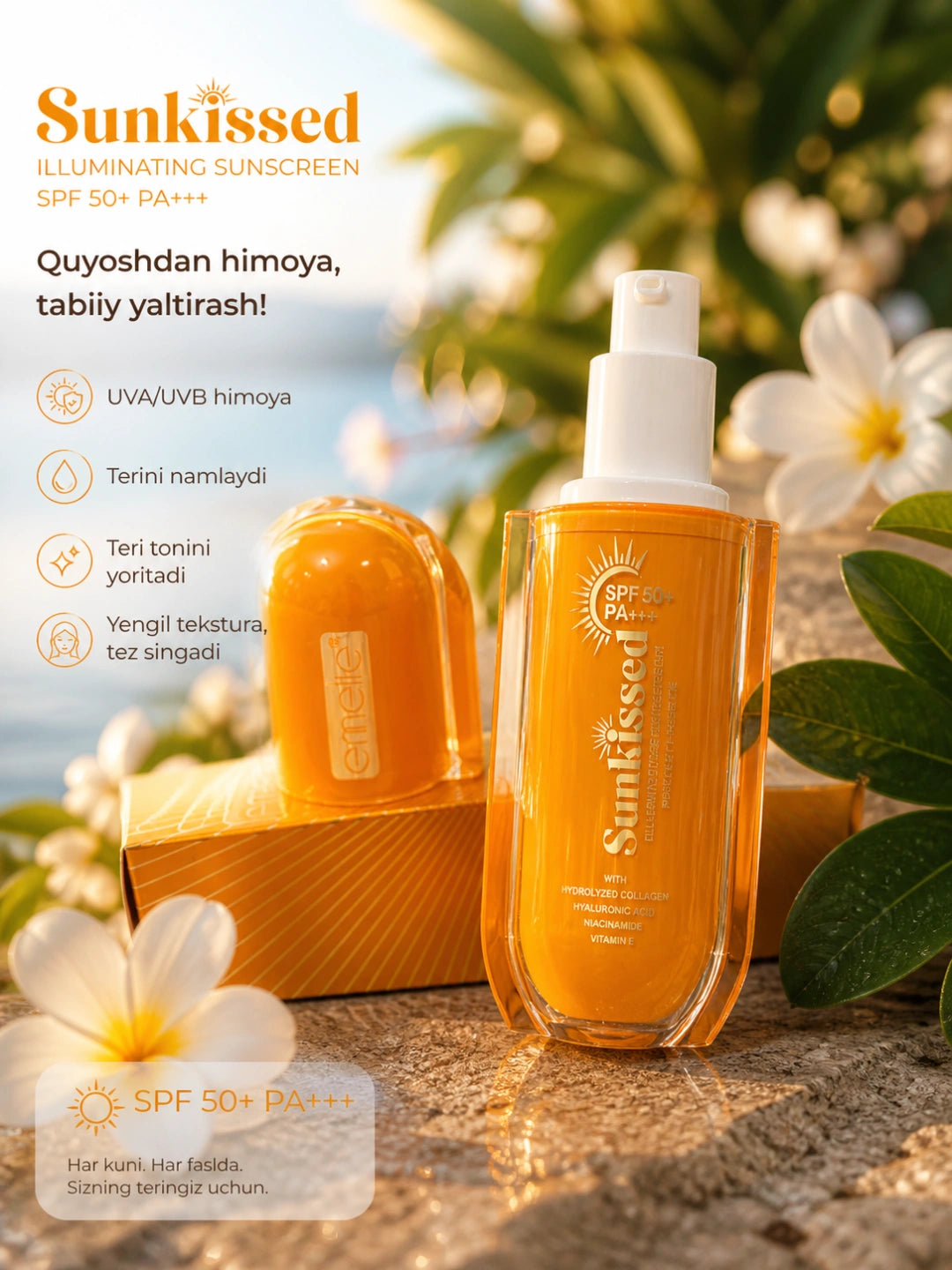 Emelie Sunscreen SPF 50  Sun Protection UV Protection face Cream 30ml