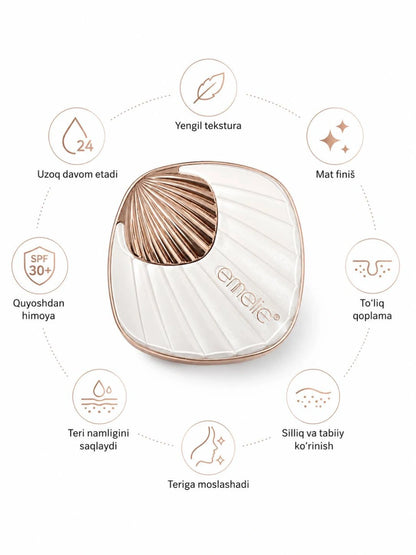 Emelie Paris Pearl Essence Full Coverage Matte Compact Powder