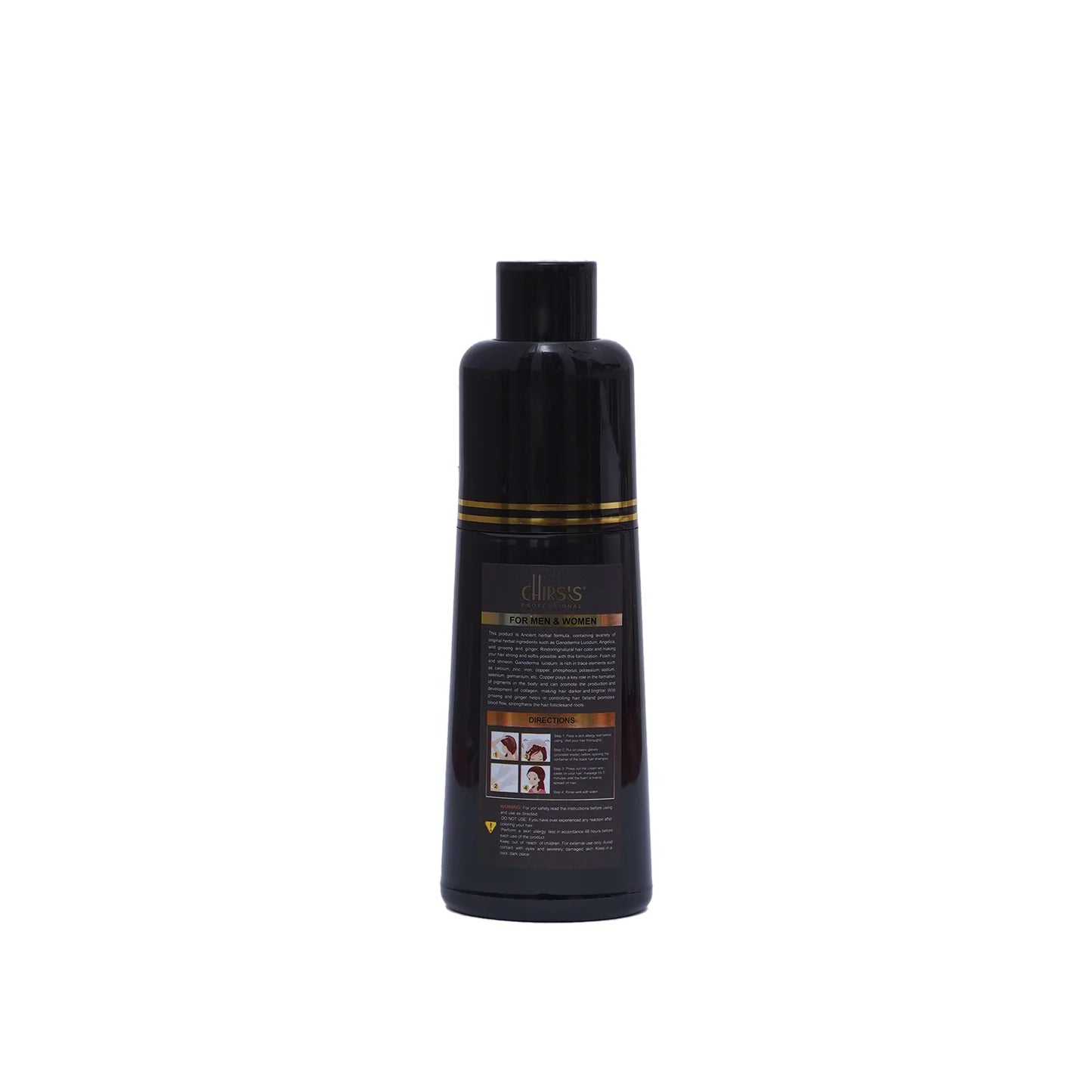 CHIRS'S Professional Hair Color Shampoo With Argan Extract - Black