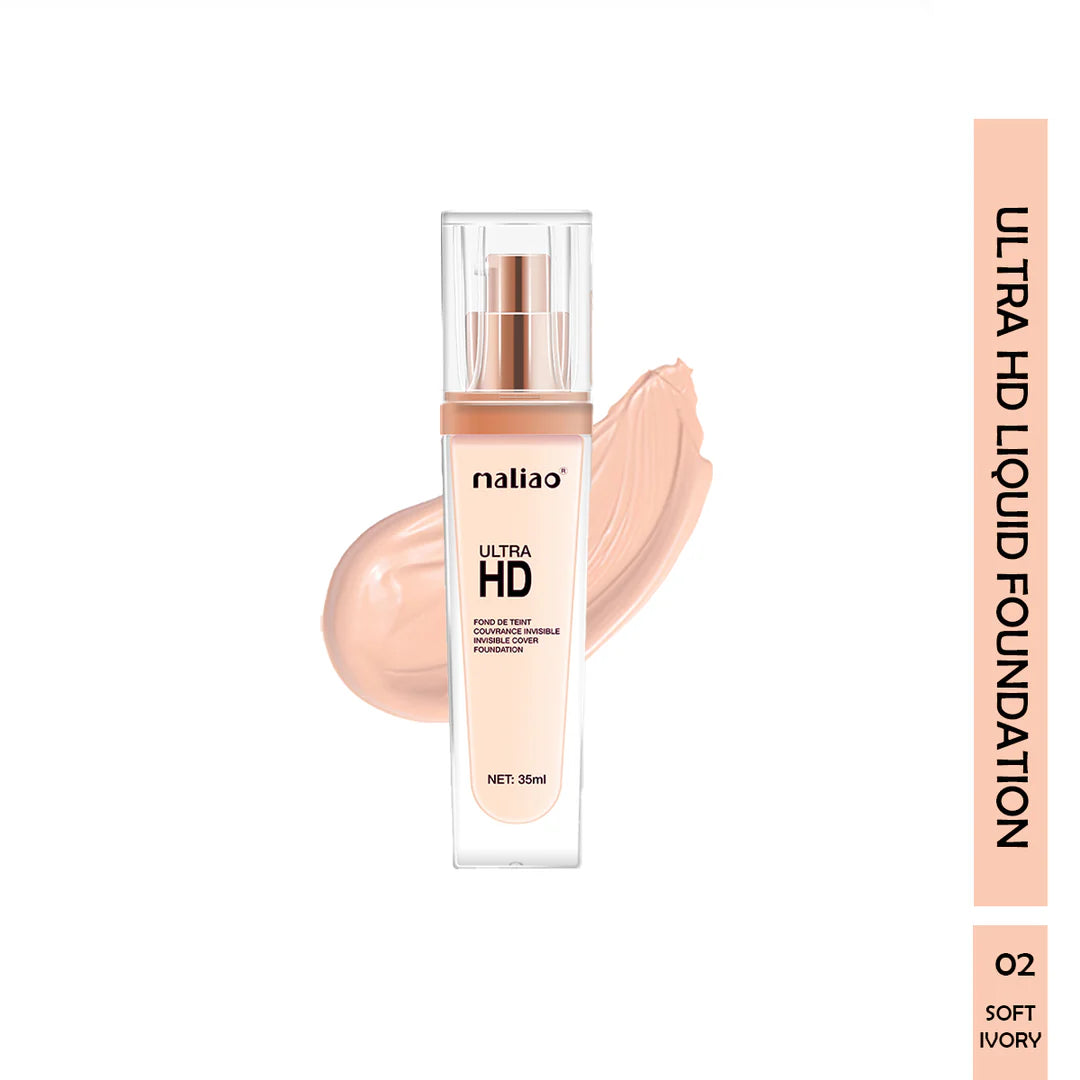 Maliao Ultra HD Fond De Teint Invisible Cover Foundation Full Coverage Flawless Finish