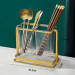 Multifunctional Acrylic And Metal Luxury Cutlery Stand Rack Spoon Fork Chopsticks Storage Rack