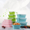 Portable Silicone Collapsible Lunch Box Food Storage Container 4Pcs Set