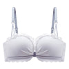 Beautygirl Cute Stylish Contrast Bow Style Push Padded Adjustable Straps Back Closure Bra 8881 (Color White)