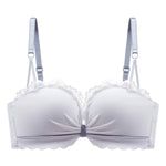 Beautygirl Cute Stylish Contrast Bow Style Push Padded Adjustable Straps Back Closure Bra 8881 (Color White)