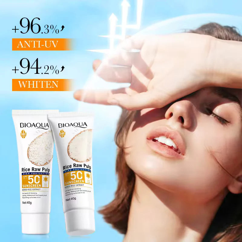 BIOAQUA Rice Raw Pulp Sunscreen Set - SPF50 PA+++ 2 Piece Set  70g