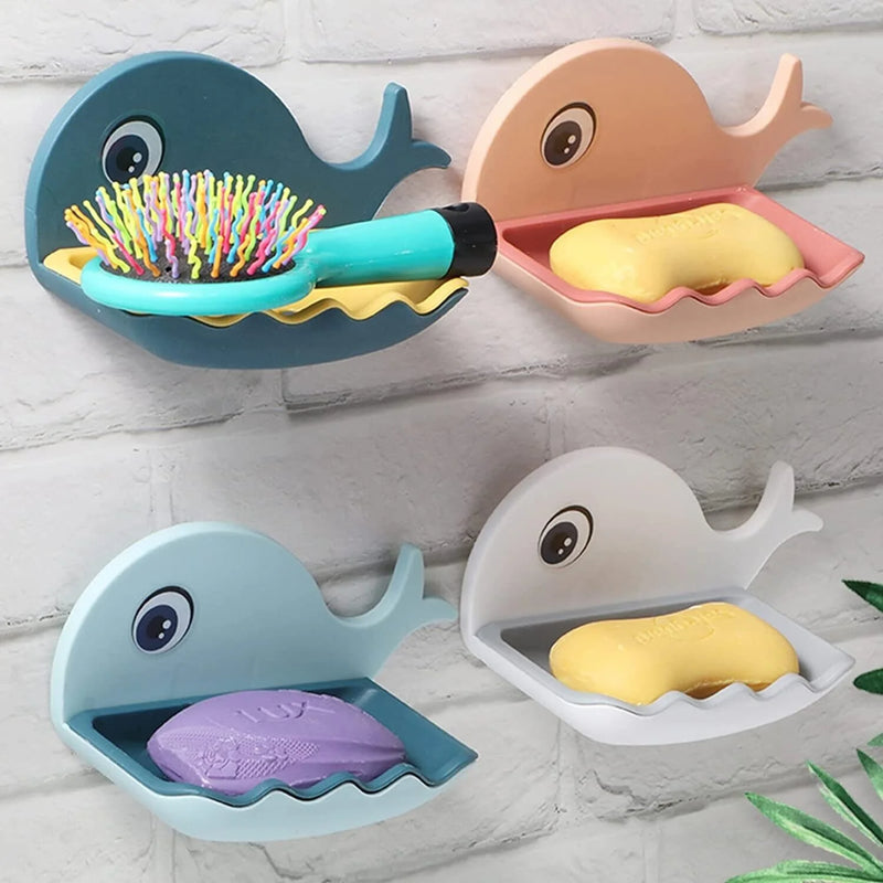 Little Whale Shapes Soap Dish Wall Mounted