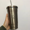 Stainless Steel Starbuck Embossed Logo Tumbler With Straw