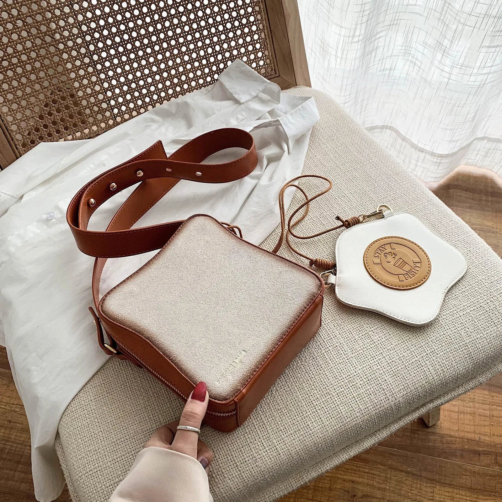 Fried Egg Toast Cross-Border Bag Creative Design Novel Fashionable Egg Bread Shoulder Bag
