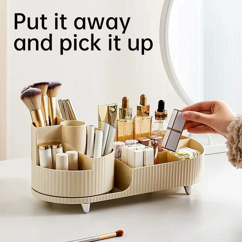 360 Rotating Makeup Cosmetic Organizer Brush Holder For Vanity