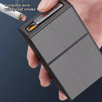 Cigarette Case With USB Electric Lighter Flameless BOX Windproof Moisture Proof Box