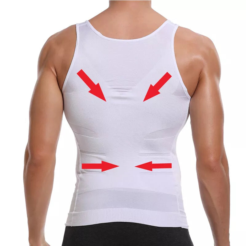 Men Slimming Body Shaper Vest Waist Cincher Shirt Abs Abdomen Shirt Tummy Control Compression Shirts Workout Tank Top