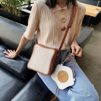 Fried Egg Toast Cross-Border Bag Creative Design Novel Fashionable Egg Bread Shoulder Bag