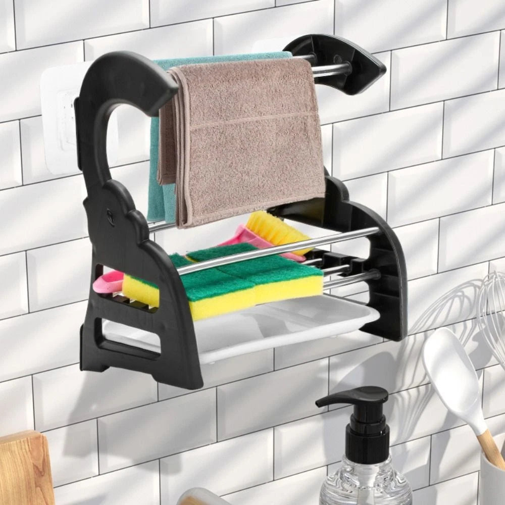 Durable Stainless Steel Sponge Holder Sturdy Rust Proof Drying Rack Kitchen Organizer