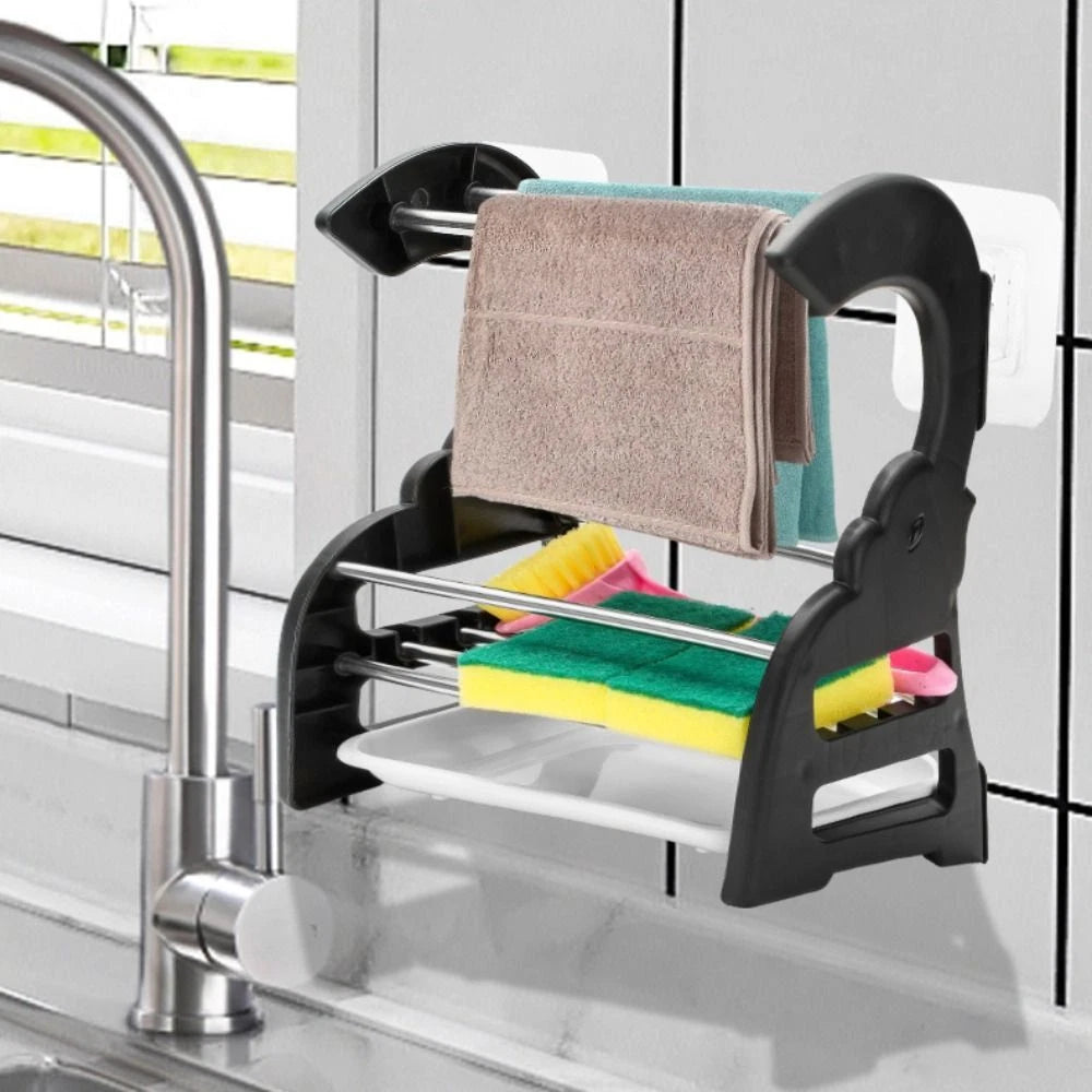 Durable Stainless Steel Sponge Holder Sturdy Rust Proof Drying Rack Kitchen Organizer